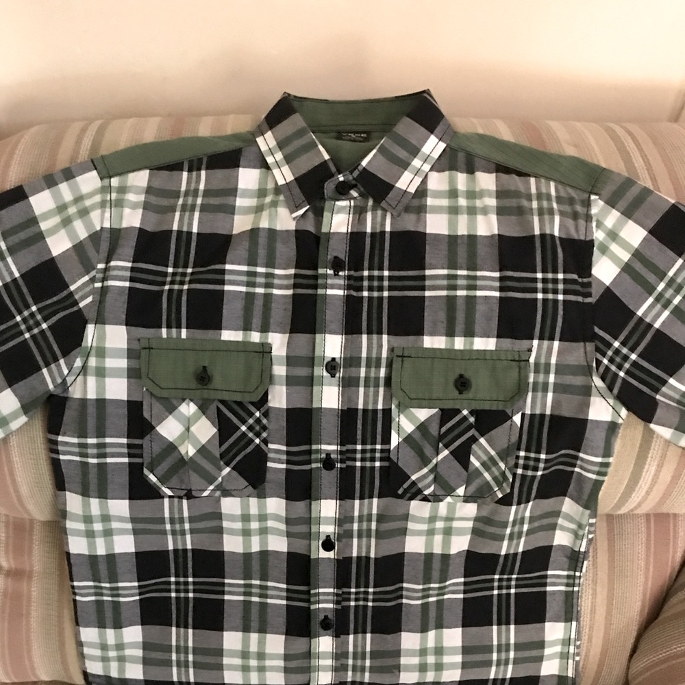 Casual country style short sleeve button down shirt